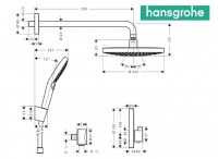 MEDIDAS KIT TERMOSTATICA DUCHA RAINDANCE SELECT S HANSGROHE